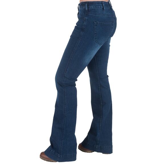 Cowgirl Tuff Size 27 Just Tuff Flare Leg Trouser Jeans Blue Dark Wash 5-Pocket - Picture 1 of 8